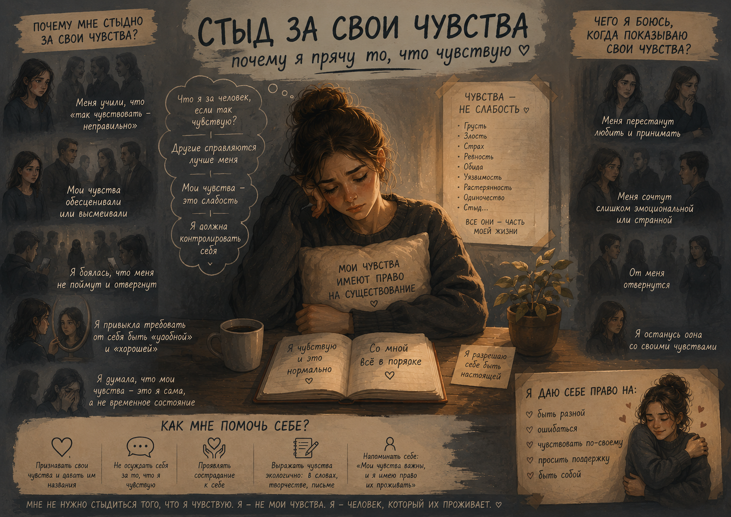 Стыд за свои чувства — иллюстрация к практике